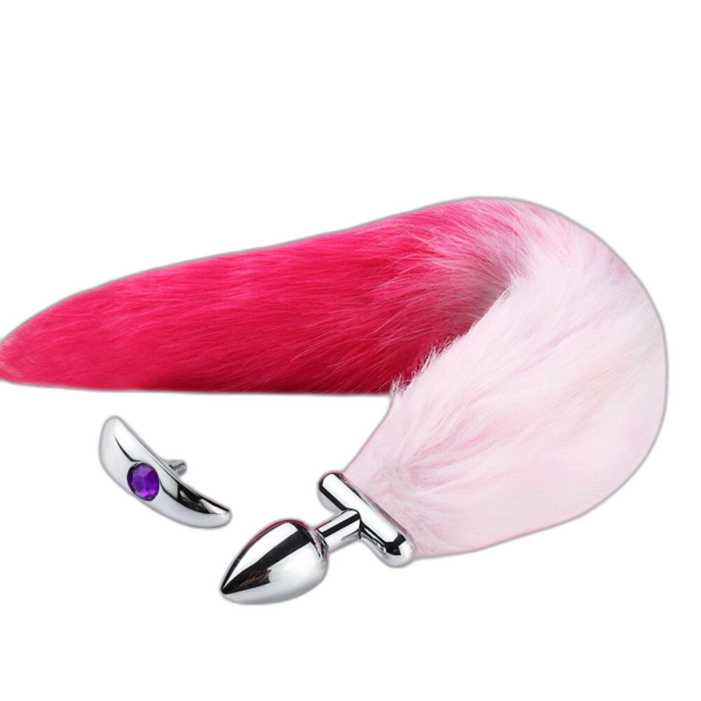 Finnick - 15 Inch Fox Tail Metal Butt Plug - Anal Sex Toy - 2 Colors