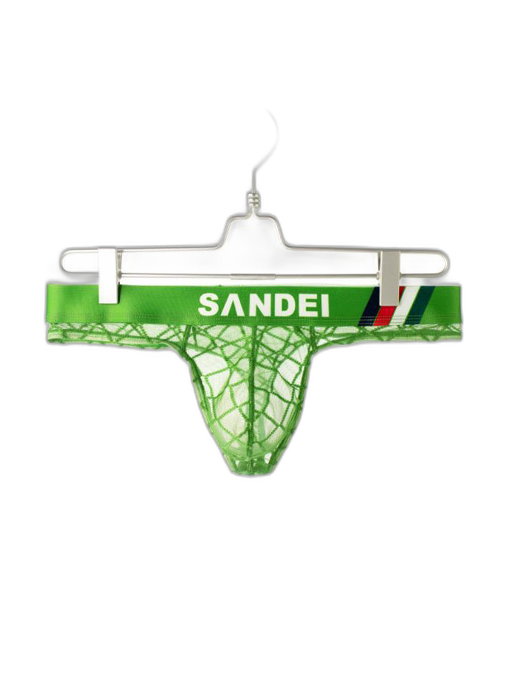 3 Pack Men's Low-Rise Lace Sexy Mesh Briefs And Thongs