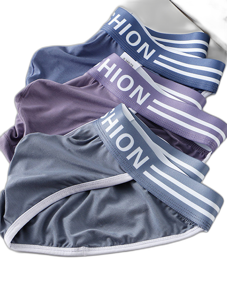 3 Pack Men's High-Cut Sexy Comfortable U-Convex Breathable Briefs