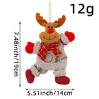 Festive Christmas Tree Ornaments - Santa, Snowman, Reindeer & Bear Figures With Red & White Scarves, Golden Balls & Red Bows - Perfect For Holiday Decor, Christmas Decorations