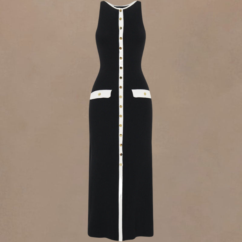 Knitted Elegant Sleeveless Dress For Women