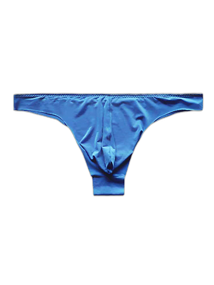4 Pack Men's Seamless Ice Silk Sports Sexy Solid Color Thong & Strings