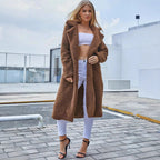 Solid-color Long-sleeve Coat With A Lapel Collar