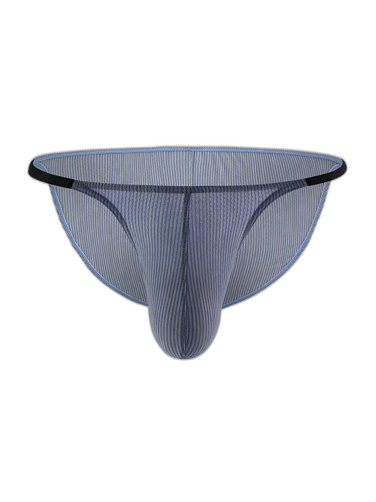 3 Pack Men's Low Rise Striped Camisole Briefs with Raised Pockets