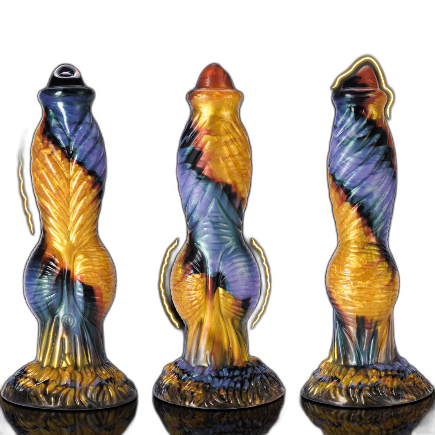 Phoenix II - 10.2 Inch Thrusting & Vibrating Dildo - Knot Dildo with Remote