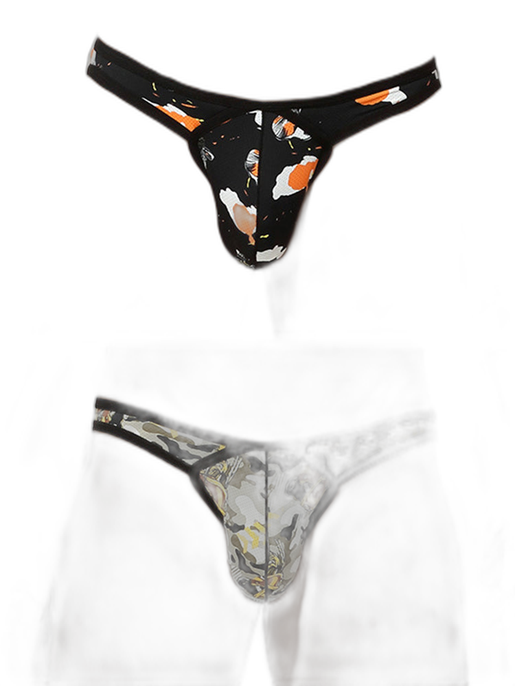 2 Pack Men's U-Pouch Low-Rise Thong