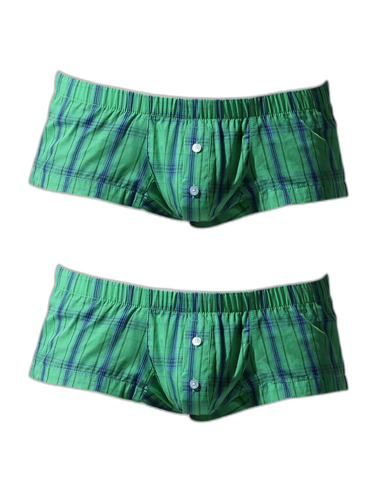 2 Pack Men's Soft Cotton Day-Long Comfort Shape-Retaining Fabric Boxers Shorts