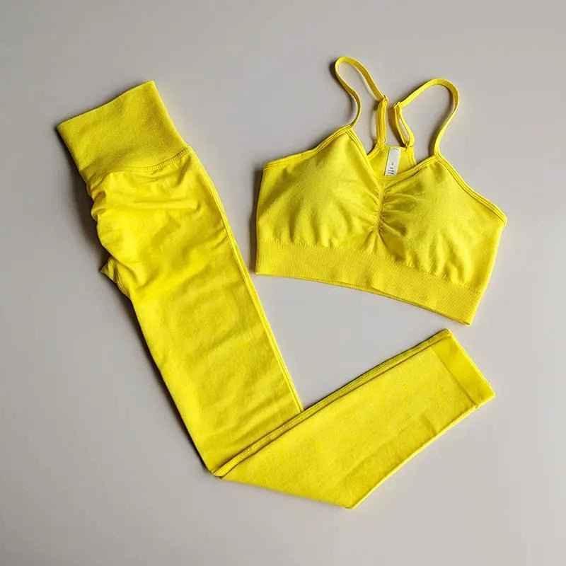 2 Piece gym Workout Clothes For Women Seamless Leggings Sports Bra Woman Running Sports Wear Gym Clothing Athletic Yoga Set