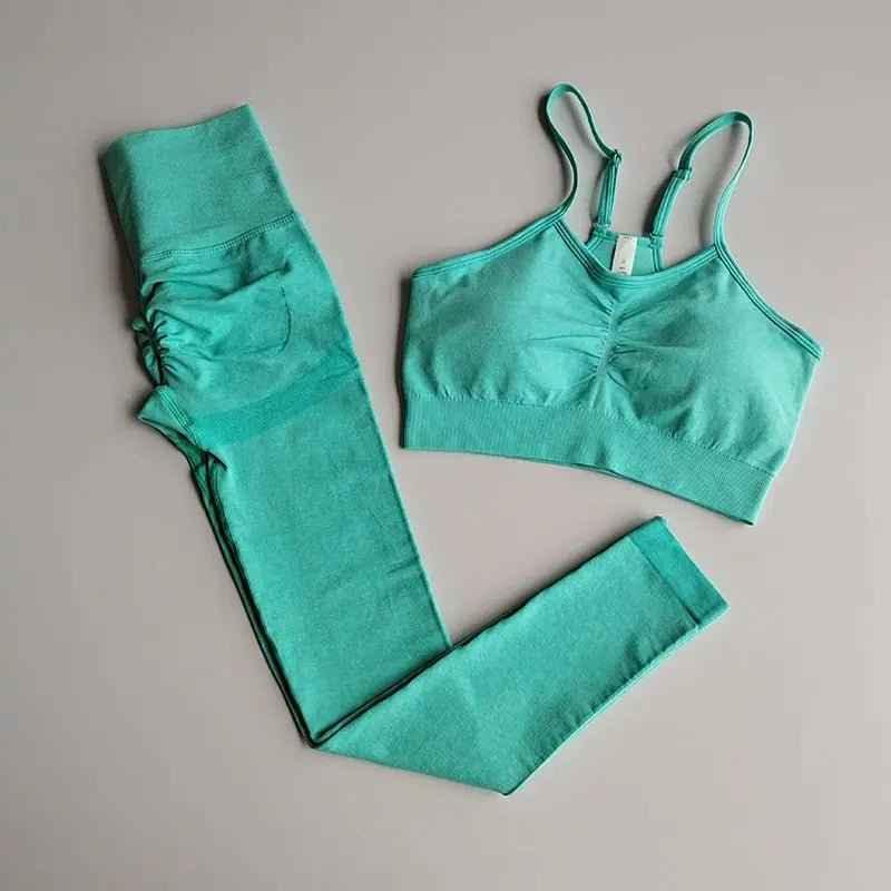 2 Piece gym Workout Clothes For Women Seamless Leggings Sports Bra Woman Running Sports Wear Gym Clothing Athletic Yoga Set