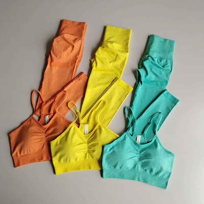 2 Piece gym Workout Clothes For Women Seamless Leggings Sports Bra Woman Running Sports Wear Gym Clothing Athletic Yoga Set