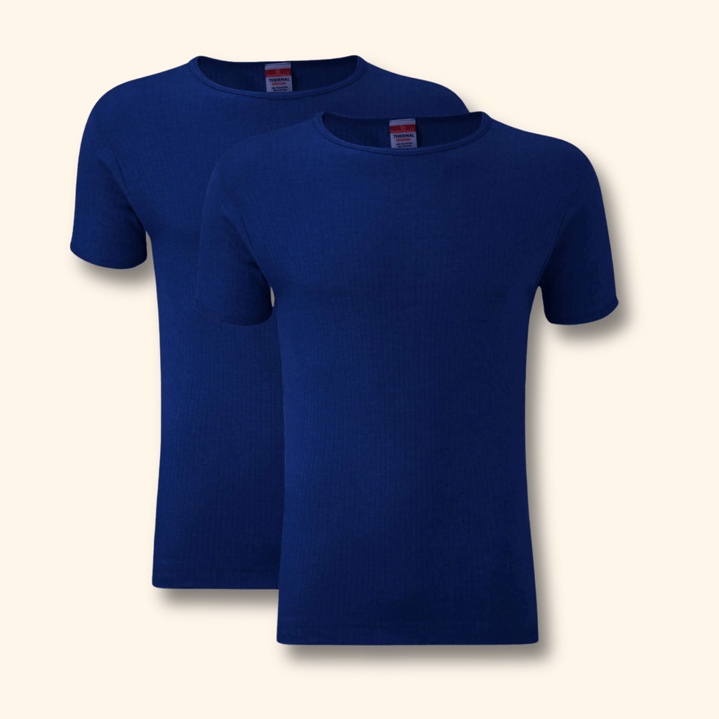 Heatwave Thermalwear 2 Pack Mens Thermal T Shirt Baselayer Brushed Yarn Insulated For Running Hiking White Black Grey Navy Small To XXL