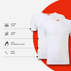Heatwave Thermalwear 2 Pack Mens Thermal T Shirt Baselayer Brushed Yarn Insulated For Running Hiking White Black Grey Navy Small To XXL