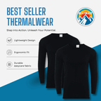Heatwave Thermalwear 2 Pack Mens Thermal T Shirt Baselayer Brushed Yarn Insulated For Running Hiking White Black Grey Navy Small To XXL
