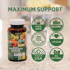 2-Pack N1N Premium Organic Green Superfood – 28 Ingredients, 120 Ct