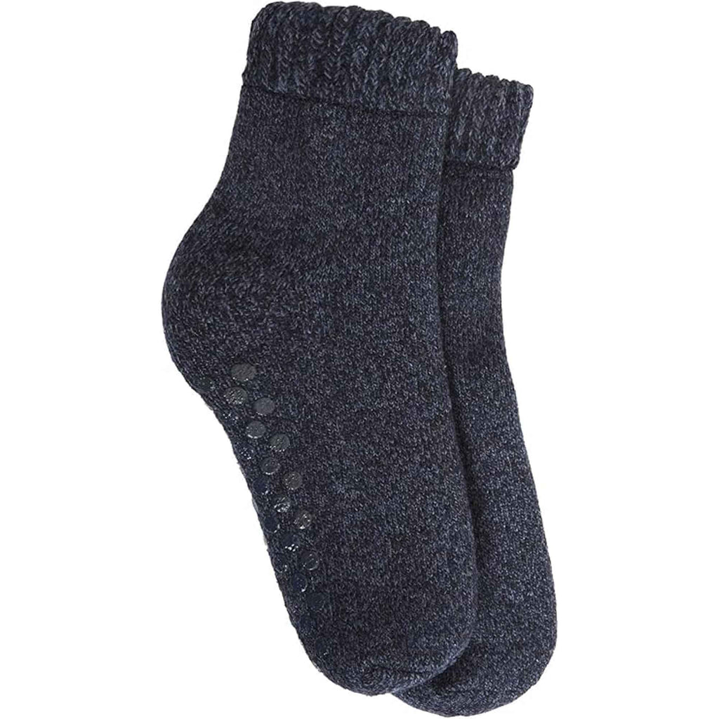 Sock Stack Mens Merino Wool Slipper Socks With Non Slip Grips Tall Fleece Lined 2 Pairs