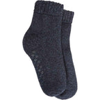 Sock Stack Mens Merino Wool Slipper Socks With Non Slip Grips Tall Fleece Lined 2 Pairs