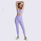 Gym Clothes Set for Women - 2-Piece Push-Up Yoga Bra & High Waist Leggings in 12 Colors
