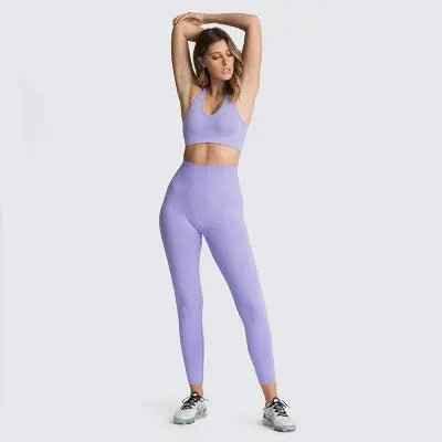 Gym Clothes Set for Women - 2-Piece Push-Up Yoga Bra & High Waist Leggings in 12 Colors