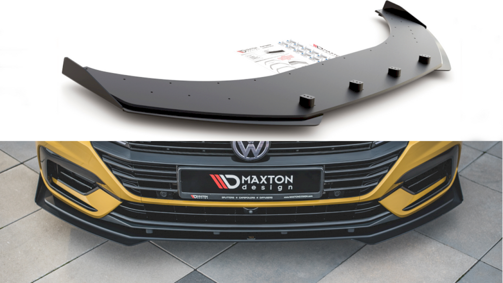 Maxton Design - Street PRO Front Splitter + Flaps Volkswagen Arteon R-Line Sedan / Shooting Brake Mk1