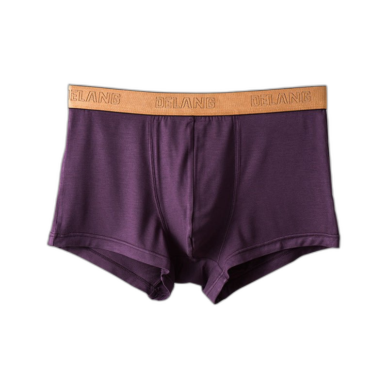 Modal Ultra-soft Solid Mid-waist Men's Boxer Briefs