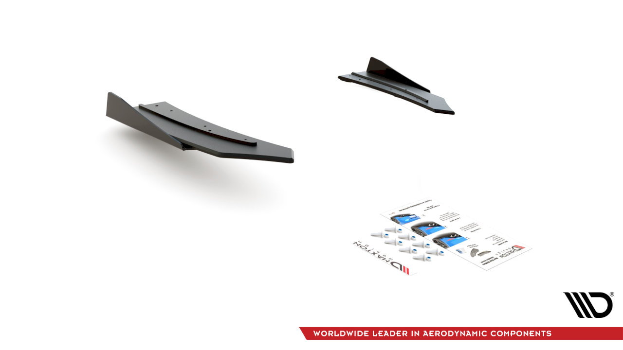 Maxton Design - STREET PRO DURABILITY REAR SIDE SPLITTERS (+FLAPS) MERCEDES-AMG C43 COUPE C205 (2016-)