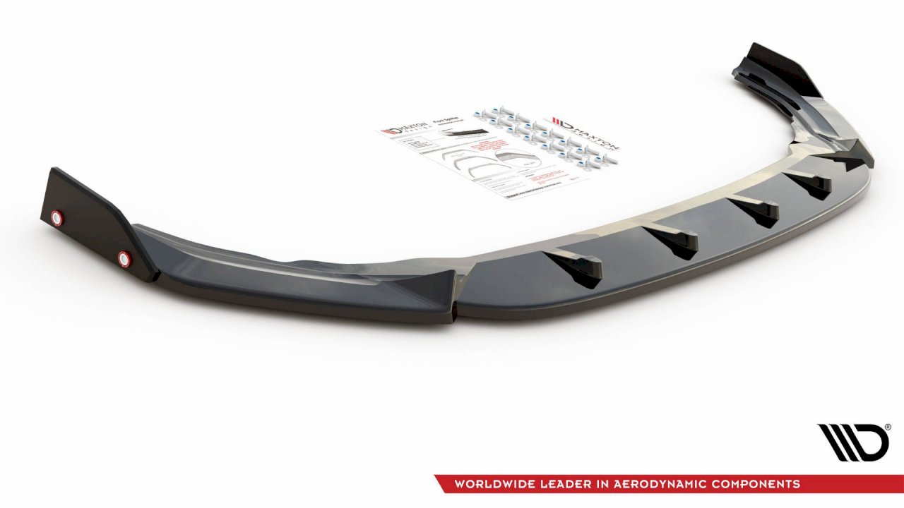 Maxton Design - FRONT SPLITTER V.2 + FLAPS VW GOLF R MK8