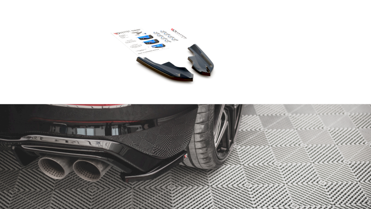 Maxton Design - REAR SIDE SPLITTERS V.4 VW GOLF R MK8