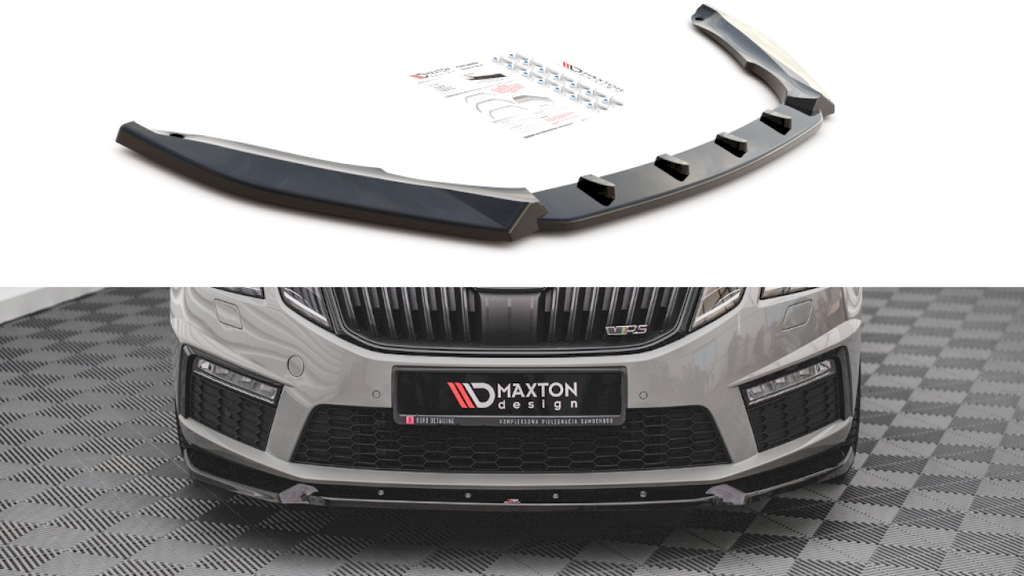 Maxton Design - FRONT SPLITTER V.2 SKODA OCTAVIA RS MK3 FACELIFT (2016-2019)