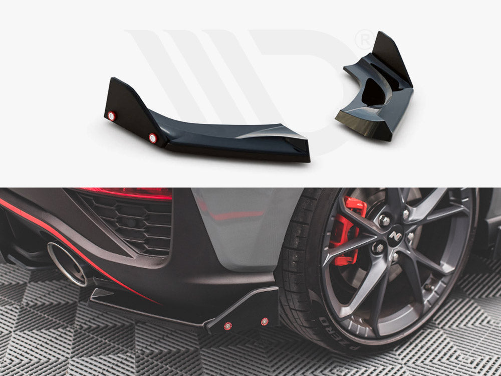 Maxton Design - REAR SIDE SPLITTERS V.1 + FLAPS HYUNDAI I30 N HATCHBACK MK3 FACELIFT