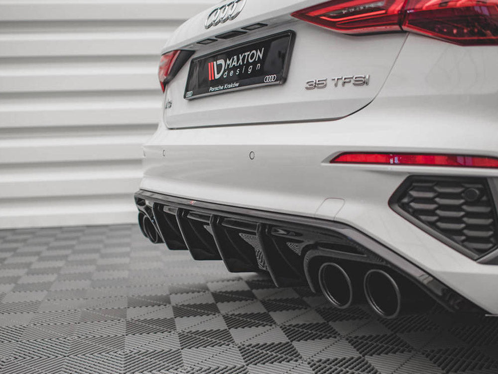 Maxton Design - Rear Valance + Exhaust Ends Imitation Audi A3 S-Line Sportback 8Y