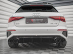 Maxton Design - Rear Valance + Exhaust Ends Imitation Audi A3 S-Line Sportback 8Y