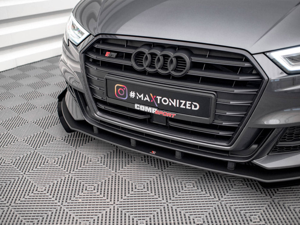 Maxton Design - STREET PRO FRONT SPLITTER V.1 (+FLAPS) AUDI S3 SPORTBACK 8V FACELIFT