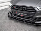 Maxton Design - STREET PRO FRONT SPLITTER V.1 (+FLAPS) AUDI S3 SPORTBACK 8V FACELIFT
