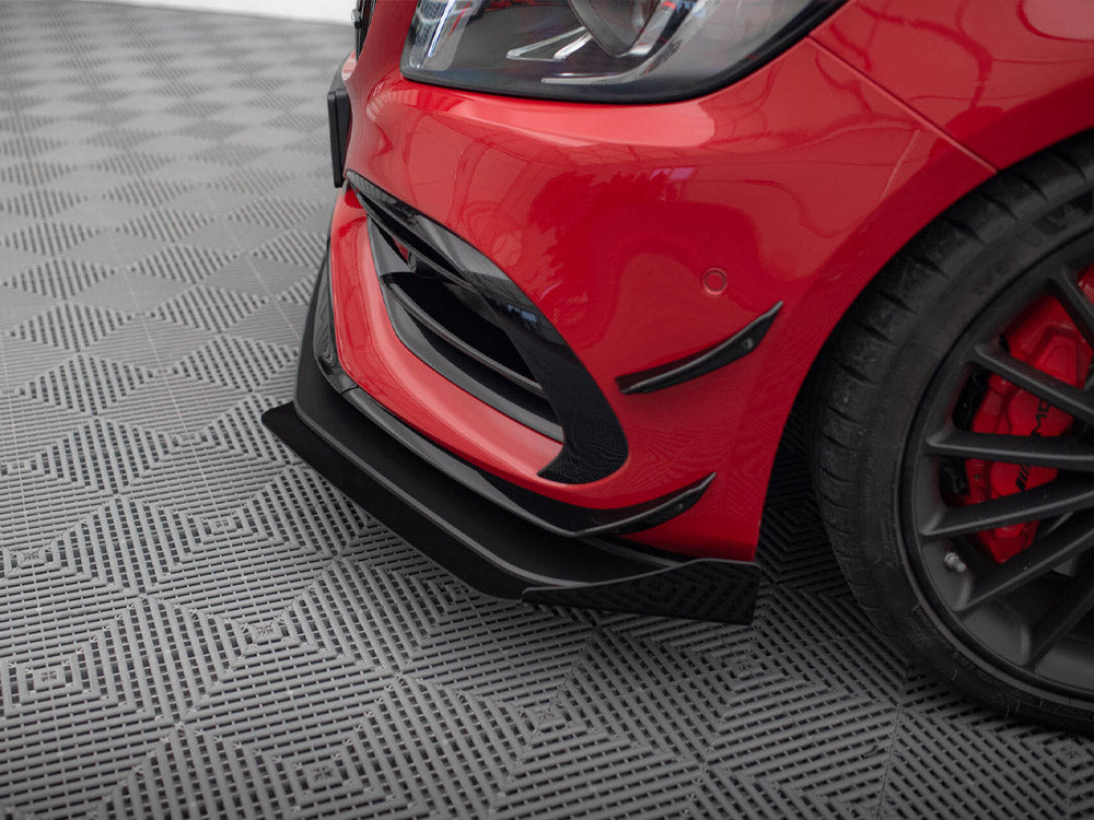 Maxton Design - STREET PRO FRONT SPLITTER + FLAPS MERCEDES-BENZ A 45 AMG AERO W176 FACELIFT