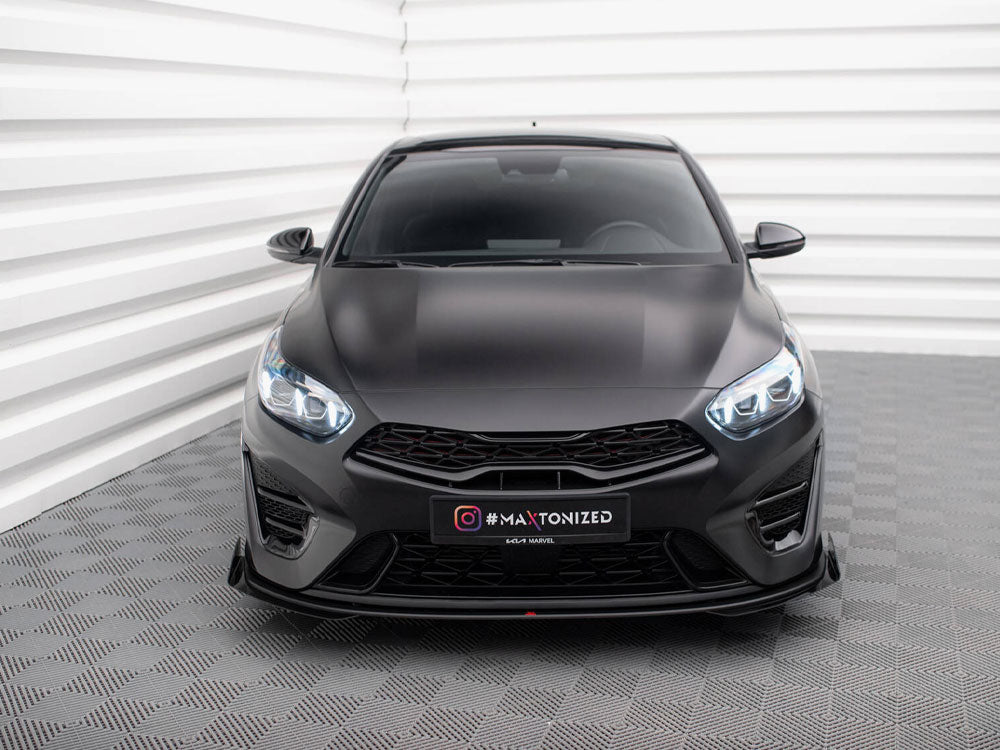 Maxton Design - Street PRO Front Splitter + Flaps Kia Proceed GT Mk3 Facelift / Ceed GT / GT - Line Mk1 Facelift