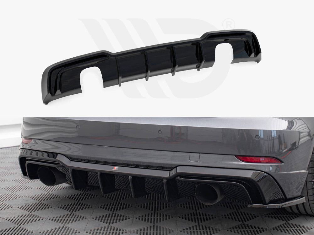 Maxton Design - REAR VALANCE AUDI A3 S-LINE SPORTBACK 8V FACELIFT (VERSION WITH SINGLE EXHAUSTS ON BOTH SIDES)