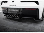 Maxton Design - Central Rear Splitter (Vertical Bars) + Rear Side Splitters Chevrolet Corvette C7