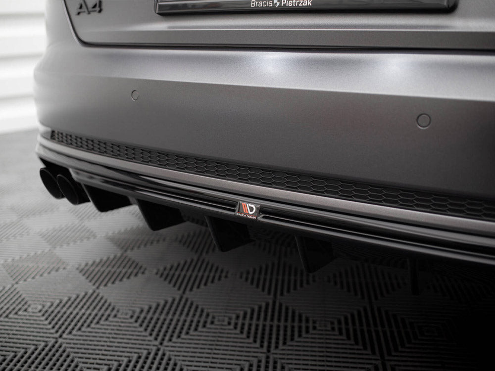 Maxton Design - Rear Valance Audi A4 S-Line B9 (Version with dual exhaust tips on one side)
