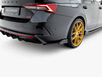 Maxton Design - Rear Side Splitters V.4 + Flaps Skoda Octavia RS Combi / Liftback Mk4 / Mk4 Facelift