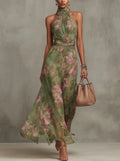 Resort-style Waist-cinching Figure-flattering Dress