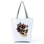 Portable Large Capacity Skull Printed Handbag