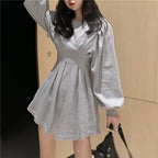 New Autumn Dress, Long-Sleeved Mid-Length A-Line Skirt, Thin And Waist