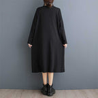 New Plaid Patchwork Loose-fitting Casual Dress