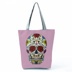 Portable Large Capacity Skull Printed Handbag
