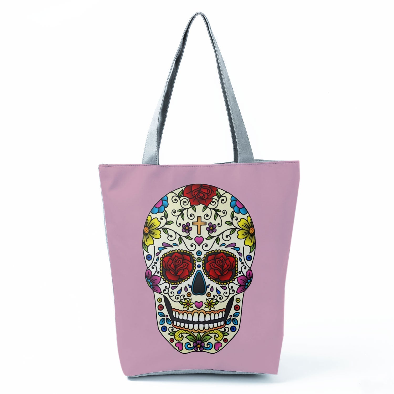 Portable Large Capacity Skull Printed Handbag