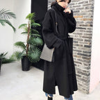 Winter new women's mid-length maple leaf red woolen coat