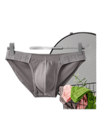 2 Pack Men's Solid Color Low Rise Sweat-Absorbent Large U-Shaped Small Pocket Briefs