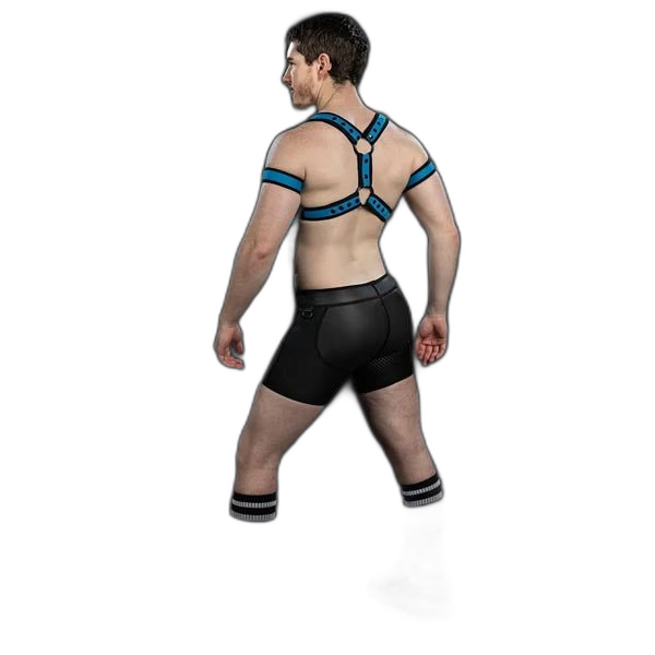 Mr.S Leather X-Factor Bold Color Body Harness | Aqua