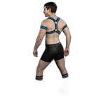 Mr.S Leather X-Factor Bold Color Body Harness | Aqua