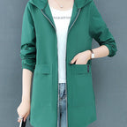 Women's Fashion Mid-Length Plus-Size Hooded Jacket